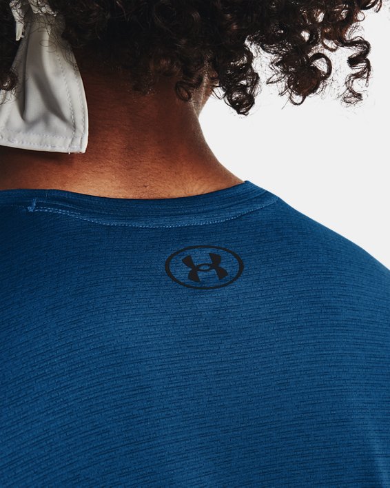 Men's UA Tech™ Vent Short Sleeve in Blue image number 3